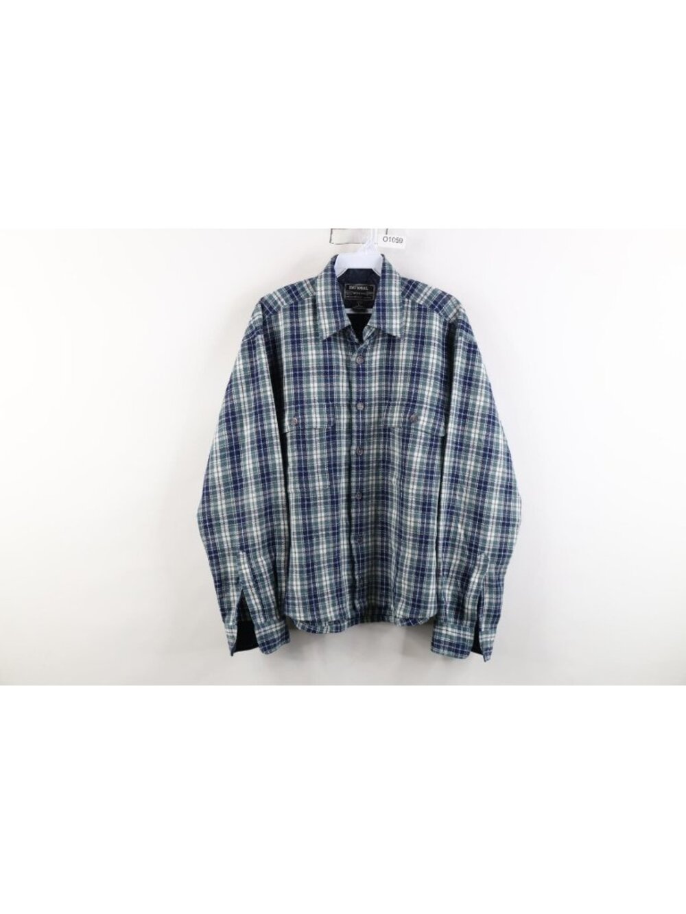 Vintage 90s Streetwear Mens Size Large Flannel Knit Collared Button Shirt Plaid